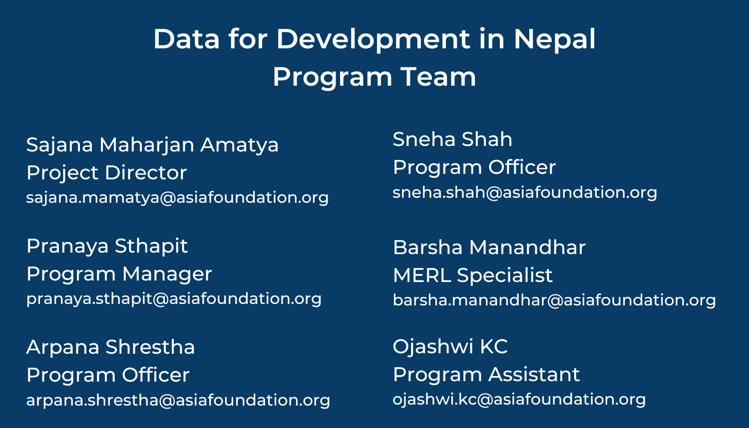 Data for Development in Nepal Program Team (1)